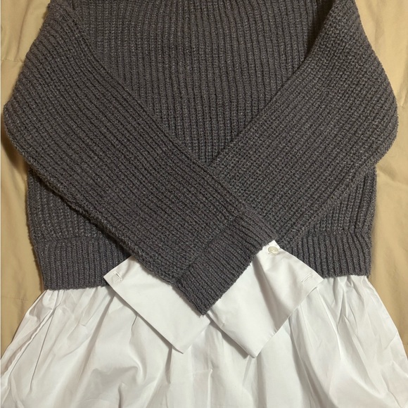 Anthropologie Gray and White Sweater Cardigan - Picture 4 of 8